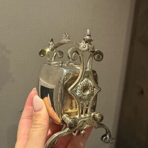 ANTIQUE VICTORIAN STERLING SILVER FOLDING SECTIONAL BISCUIT BOX OR MUFFIN WARMER